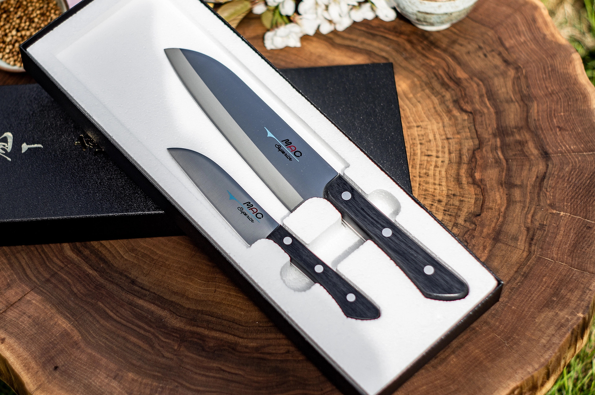 Japan MAC Kitchen Knife Set SK-201 Superior 2 PCS Japanese Santoku SK-65  SK-40